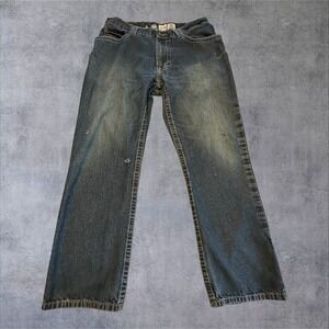 LAPCO FR‎ Work Jeans Mens 34x29 Blue Good Flame Resistant Distressed Denim